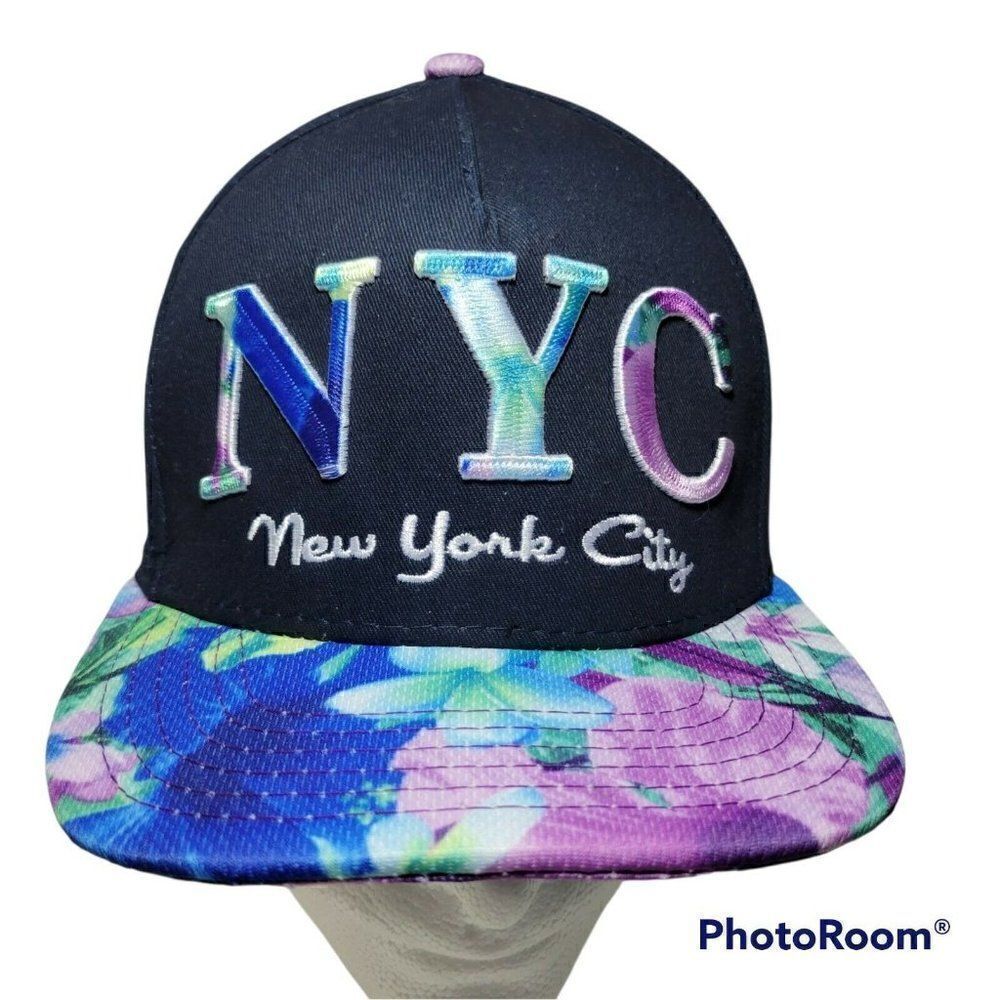 New York City Baseball‎ Hat Embroidered Dark Blue Floral Snapback by Elidan GUC